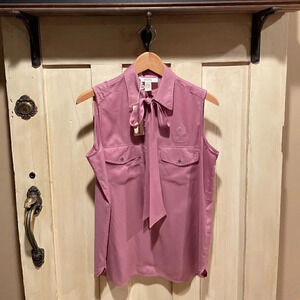 DIESEL sleeveless pink top , S with neck tie, NWT